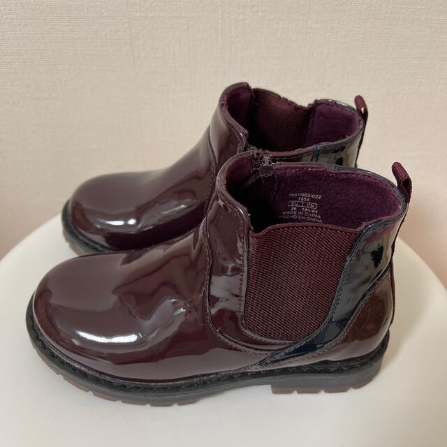 ZARA KIDS(ザラキッズ)のぽうふ様専用　　ZARA キッズブーツ　エナメル　赤紫 キッズ/ベビー/マタニティのキッズ靴/シューズ(15cm~)(ブーツ)の商品写真
