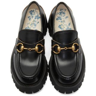 グッチ(Gucci)の【付属品完備】GUCCI ブラックレザー　ローファー　8(ブーツ)