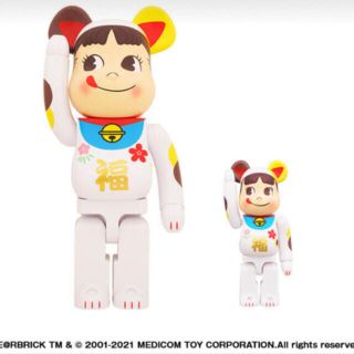 メディコムトイ(MEDICOM TOY)のBE@RBRICK 招き猫 ペコちゃん 福 100％ ＆ 400％ ベアブリック(キャラクターグッズ)