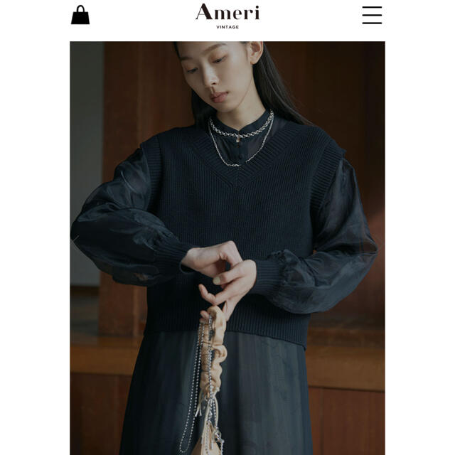 Ameri VINTAGE(アメリヴィンテージ)のSHEER LAYERED SHIRT TOP レディースのワンピース(ロングワンピース/マキシワンピース)の商品写真