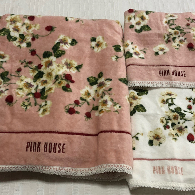 ピンクハウス PINKHOUSE バスタオルウォッシュタオルセット 新品 未