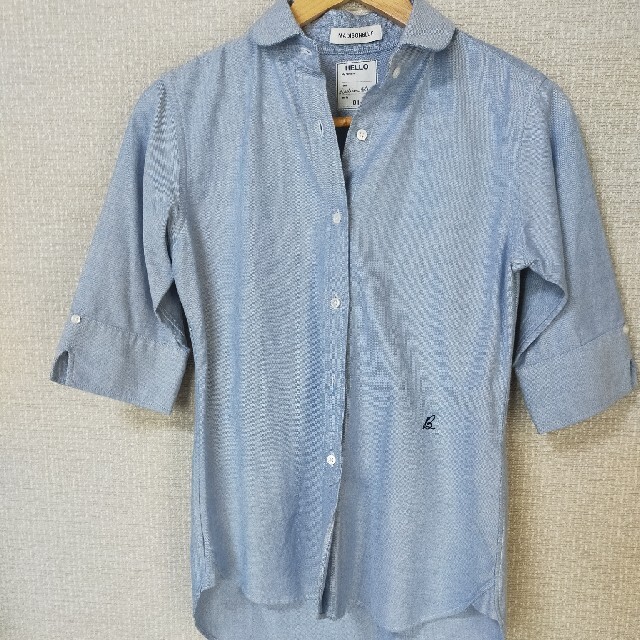 マディソンブルー　オックスフォード　チェルシーシャツ5部袖、丸襟　美品☺️