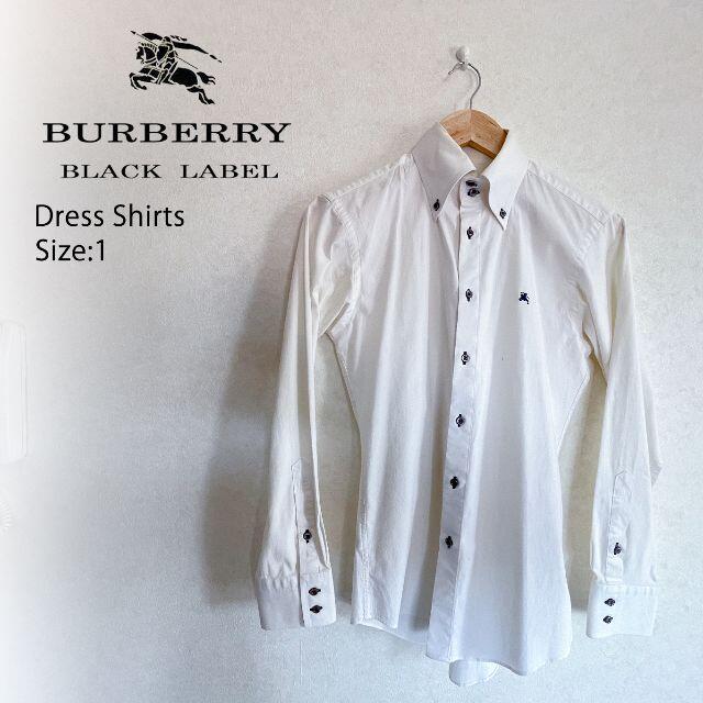 BURBERRY BLACK LABEL(バーバリーブラックレーベル)のバーバリー ブラックレーベル ドレスシャツ（サイズ1） メンズのトップス(Tシャツ/カットソー(七分/長袖))の商品写真