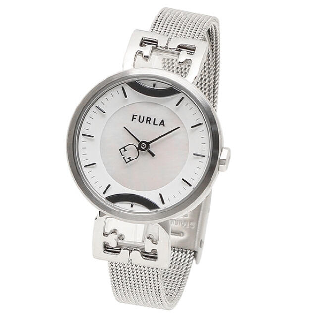 シルバーホワイト文字盤カラーFURLA Corona Watch for women