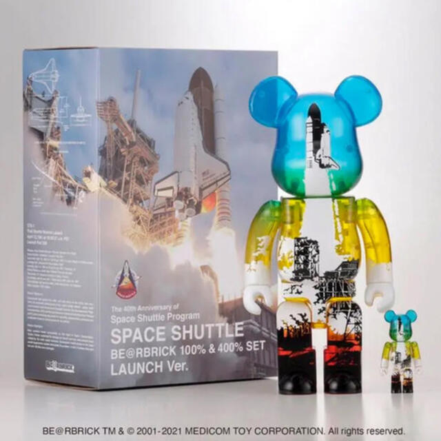 全高約70mm400%SPACE SHUTTLE BE@RBRICK LAUNCH Ver.