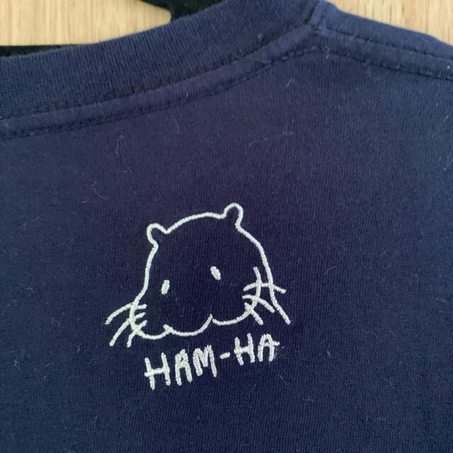 Design Tshirts Store graniph(グラニフ)のグラニフ　Tシャツワンピース　犬派猫派ハム派　ネイビー レディースのワンピース(ひざ丈ワンピース)の商品写真