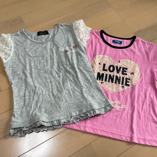 Disney(ディズニー)のTシャツ ミニー&グレー キッズ/ベビー/マタニティのキッズ服女の子用(90cm~)(Tシャツ/カットソー)の商品写真