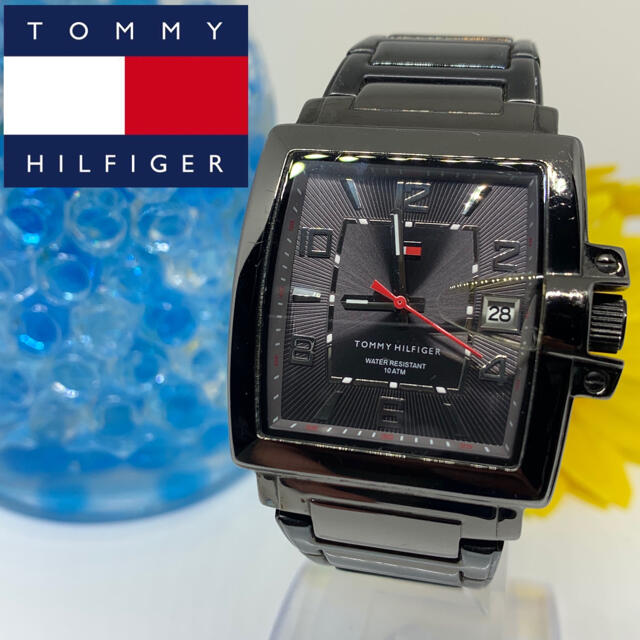 TOMMY HILFIGER(トミーヒルフィガー)のトミーヒルフィガー　メンズ腕時計　スクエア型　デイト入り　新品電池です☆ メンズの時計(腕時計(アナログ))の商品写真