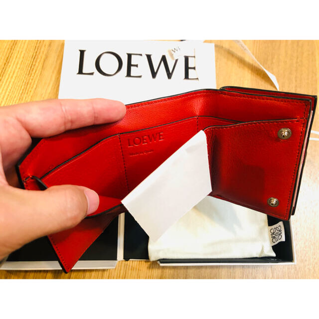 LOEWE - 新品本物 ロエベ トライフォールド ウォレット ミニ Loewe三 