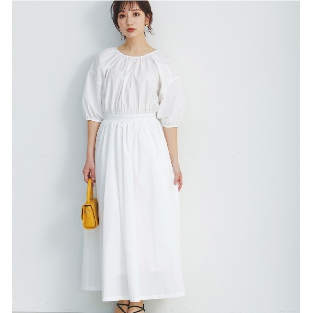 ZARA(ザラ)のBasement online バックリボンギャザー ワンピース レディースのワンピース(ロングワンピース/マキシワンピース)の商品写真