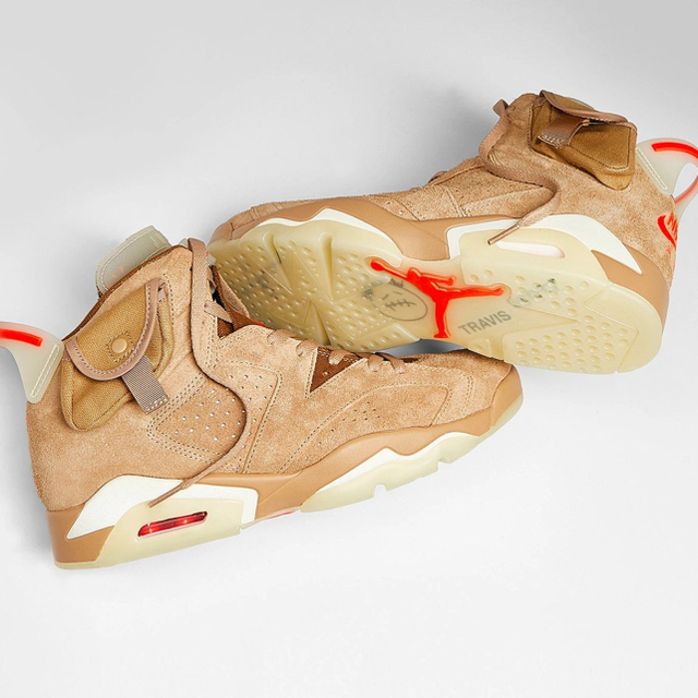 NIKE(ナイキ)のエアジョーダン6レトロxトラビススコット aj6 BRITISH KHAKI メンズの靴/シューズ(スニーカー)の商品写真