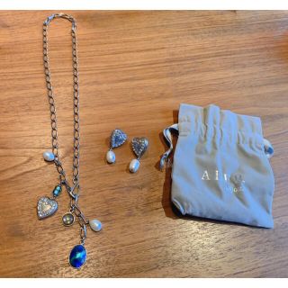 アッシュペーフランス(H.P.FRANCE)のADER .bijoux ハートチェーンネックレス＆ピアスセット(ピアス)