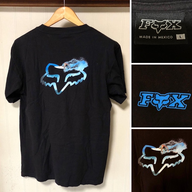 ART VINTAGE(アートヴィンテージ)の入手困難❗️FOX RACING センターロゴ Tシャツ 黒 メンズのトップス(Tシャツ/カットソー(半袖/袖なし))の商品写真