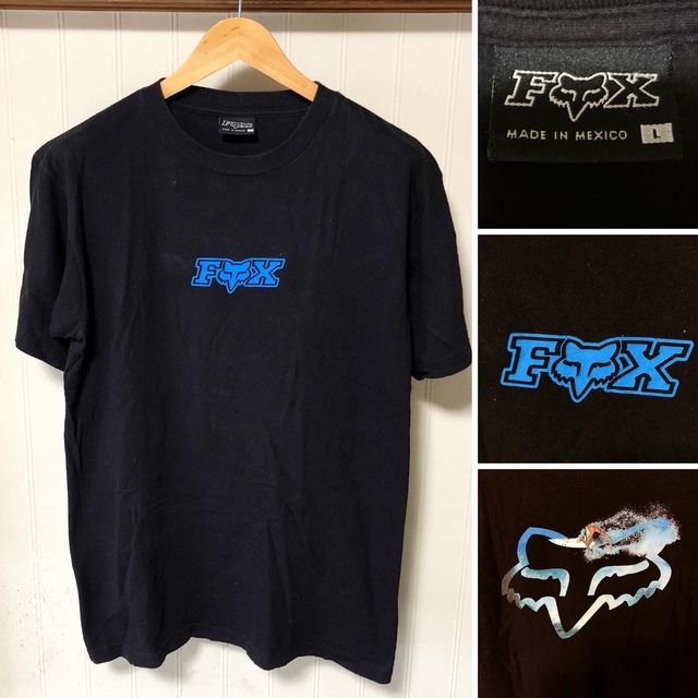 ART VINTAGE(アートヴィンテージ)の入手困難❗️FOX RACING センターロゴ Tシャツ 黒 メンズのトップス(Tシャツ/カットソー(半袖/袖なし))の商品写真