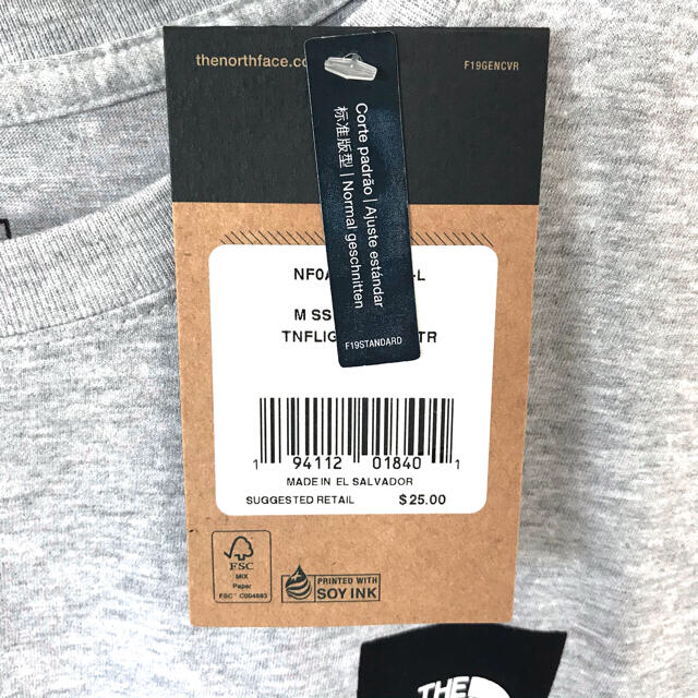 THE NORTH FACE(ザノースフェイス)の清涼感 ♪ ノースフェイス BOXロゴ Tシャツ ライトグレー  3XL 4L メンズのトップス(Tシャツ/カットソー(半袖/袖なし))の商品写真