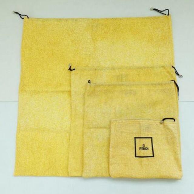FENDI(フェンディ)のFENDI フェンディ 大きめ 小さめ 保存袋 4点セット  イエロー レディースのバッグ(ショップ袋)の商品写真