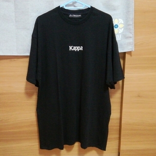 カッパ(Kappa)のKappa　黒色Ｔシャツ　メンズ　Ｌサイズ(Tシャツ/カットソー(半袖/袖なし))