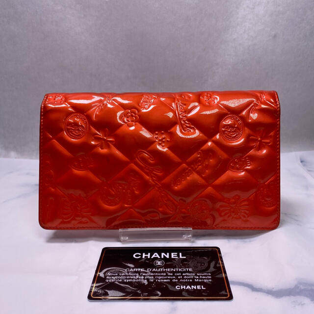 CHANEL✨アイコン　パテント　ロングウォレット