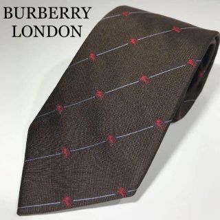 バーバリー(BURBERRY)の美品 バーバリーロンドン イタリア製 高級シルク ネクタイ ストライプ ホース(ネクタイ)