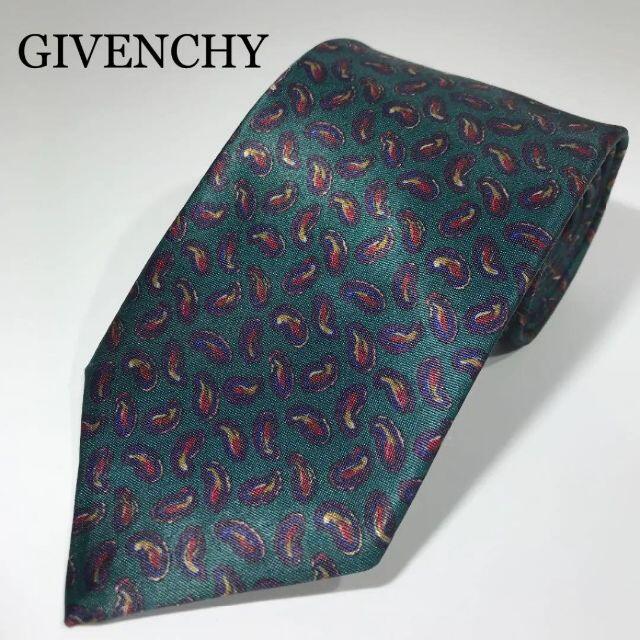 GIVENCHY(ジバンシィ)の【ぬまおさん様】美品 ジバンシー アメリカ製 ネクタイ 植物柄 ボタニカル 光沢 メンズのファッション小物(ネクタイ)の商品写真