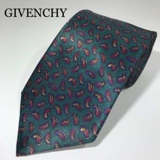 ジバンシィ(GIVENCHY)の【ぬまおさん様】美品 ジバンシー アメリカ製 ネクタイ 植物柄 ボタニカル 光沢(ネクタイ)