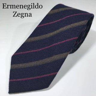 エルメネジルドゼニア(Ermenegildo Zegna)のエルメネジルドゼニア イタリア製 ウール混 ネクタイ オルタネイトストライプ(ネクタイ)