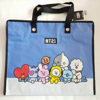 ボウダンショウネンダン(防弾少年団(BTS))のBT21公式 多用途バッグ(ブルー、大)ショッピングバッグ(アイドルグッズ)