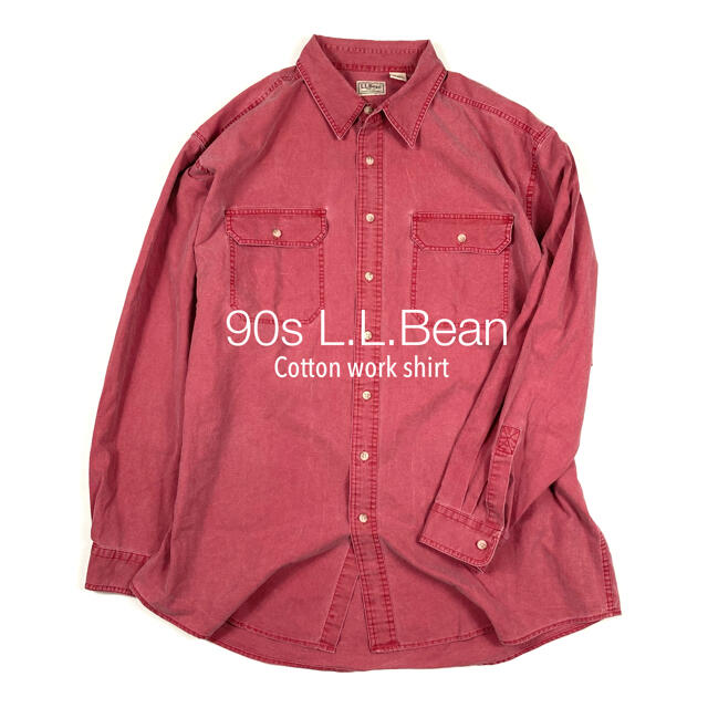 【希少サイズ】90s L.L.Bean コットンワークシャツ　ビックシルエット