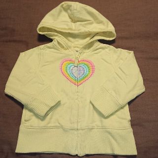 ベビーギャップ(babyGAP)のGAP ギャップかわいい ジップアップ スウェット パーカー イエロー ハート(ジャケット/上着)