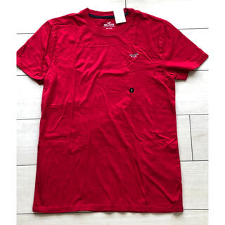 ホリスター(Hollister)の新品未使用　ホリスター Tシャツ　メンズ　レッド　赤(Tシャツ/カットソー(半袖/袖なし))