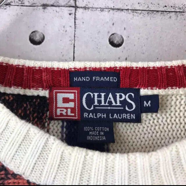 CHAPS(チャップス)の【激レア】CHAPS ラルフローレン ブリーチ加工 ニットセーター ストライプ メンズのトップス(ニット/セーター)の商品写真