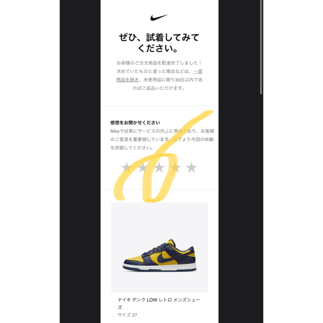 ナイキ箱配送 NIKE DUNK LOW Varsity Maize ミシガンメンズ