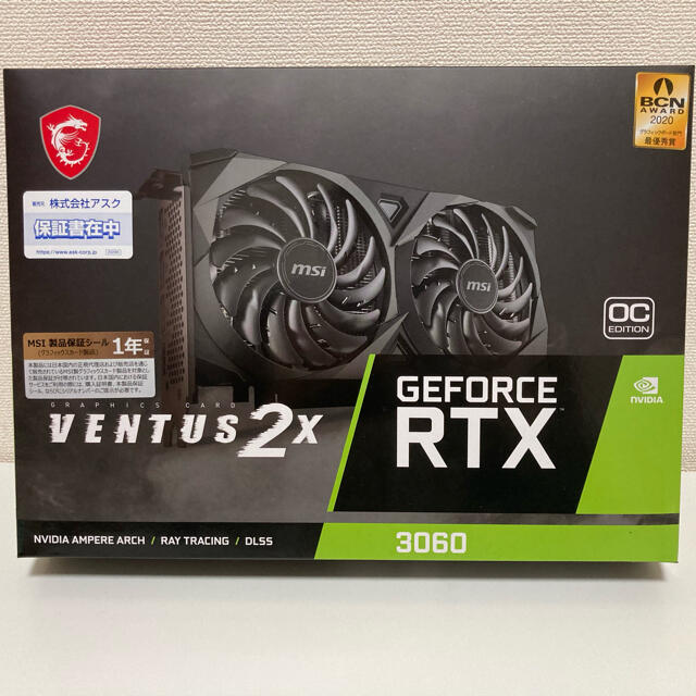 新品　MSI GeForce RTX 3060 VENTUS 2X 12G OC スマホ/家電/カメラのPC/タブレット(PCパーツ)の商品写真