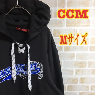 シーシーエム(CCM)の【超希少】ccm パーカー　黒　Mサイズ　アイスホッケー　古着女子　ガレッジロゴ(パーカー)