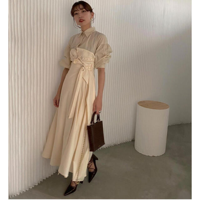 Ameri VINTAGE(アメリヴィンテージ)のAmeri 新品 ★MILLEFEUILLE SHIRT DRESS ★ レディースのワンピース(ロングワンピース/マキシワンピース)の商品写真