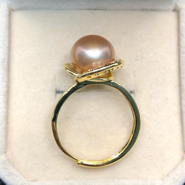 パールリング　真珠指輪　本真珠　淡水真珠　大粒　B365 レディースのアクセサリー(リング(指輪))の商品写真