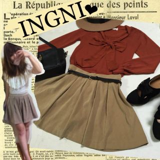 イング(INGNI)のrippooo様専用 美品 INGNI キャメルのスカート(ミニスカート)