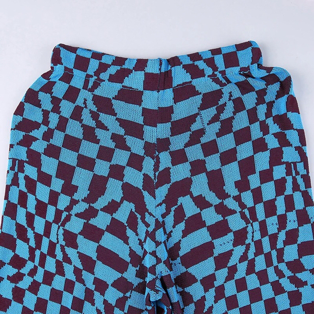 【ラスト1点】Psychedelic Checker Pants ニットパンツ 4