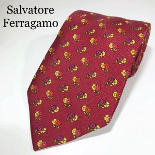 サルヴァトーレフェラガモ(Salvatore Ferragamo)の【apple様】サルヴァトーレフェラガモ イタリア製 高級シルク ネクタイ花小紋(ネクタイ)