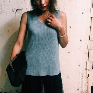 マウジー(moussy)のmoussy リブニットタンクトップ(カットソー(半袖/袖なし))