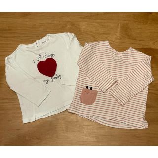 ザラキッズ(ZARA KIDS)のZARA BABY 2枚 長袖Tシャツ ロンT カットソー 74cm 70サイズ(Ｔシャツ)