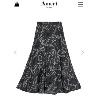 Ameri VINTAGE - AmeriVINTAGE DENIM LIKE FLOWER SKIRTの