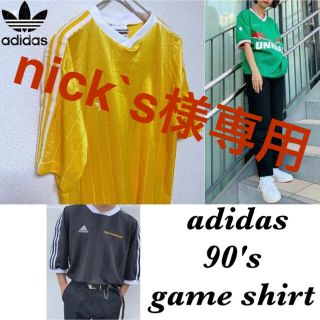 アディダス(adidas)の稀少80〜90'sアディダスadidasゲームシャツイエローアメリカ製M(Tシャツ/カットソー(半袖/袖なし))