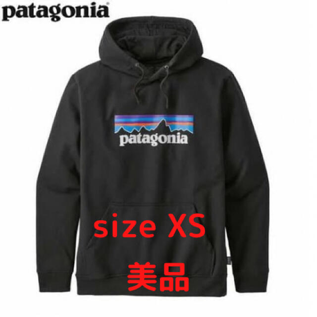 【最安値】美品☆Patagonia☆裏起毛定番ロゴパーカー☆ブラックXS