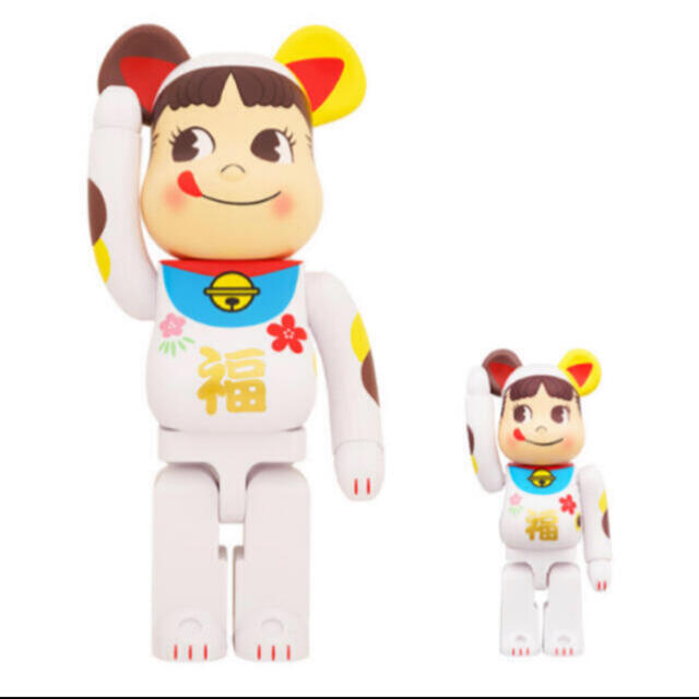 BE@RBRICK 招き猫 ペコちゃん 福 金メッキ 100% & 400%