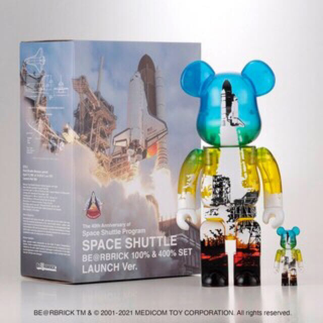 SPACE SHUTTLE BE@RBRICK LAUNCH 100%&400%全高約280mm