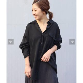 プラージュ(Plage)のPlage プラージュ　Military wash シャツ　ブラック　38 M(シャツ/ブラウス(長袖/七分))