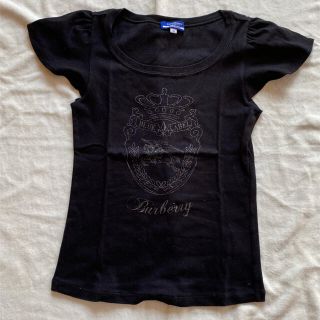 バーバリーブルーレーベル(BURBERRY BLUE LABEL)のバーバリーブルーレーベル　半袖　Tシャツ　38 黒　フリル袖(Tシャツ(半袖/袖なし))