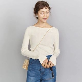 ビューティアンドユースユナイテッドアローズ(BEAUTY&YOUTH UNITED ARROWS)のBEAUTY & YOUTH リブニット オフホワイト(ニット/セーター)