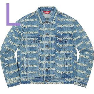 シュプリーム(Supreme)のFrayed Logos Denim Trucker Jacket blue(Gジャン/デニムジャケット)